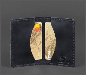 Популярный картхолдер темно-синего цвета из натуральной кожи BlankNote (12989)