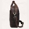 Темно-коричнева чоловіча сумка-портфель для документів з вінтажній шкіри Tiding Bag (15745) - 3