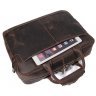 Темно-коричнева чоловіча сумка-портфель для документів з вінтажній шкіри Tiding Bag (15745) - 6
