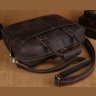 Темно-коричневая мужская сумка-портфель для документов из винтажной кожи Tiding Bag (15745) - 13