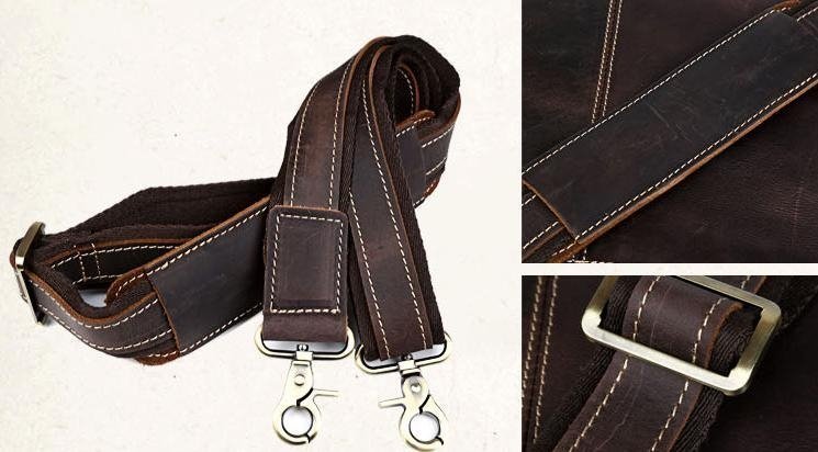 Темно-коричневая мужская сумка-портфель для документов из винтажной кожи Tiding Bag (15745)