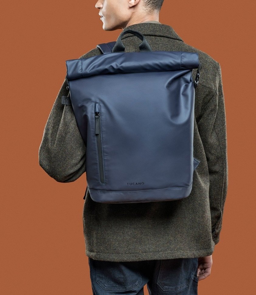 Рюкзак на каждый день с застежкой roll-top для ноутбука Tucano Rollo 15.6" синій 103654 modnotak фото №7