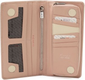 Довгий шкіряний жіночий гаманець рожевого кольору KARYA (19898) - 2
