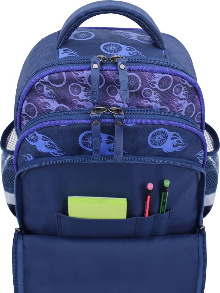 Шкільний рюкзак для хлопчиків із синього текстилю з принтом Bagland (53854)