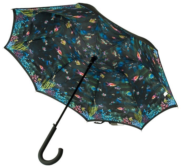 Зонт-трость женский Fulton Bloomsbury-2 L754 Under The Sea (тростевой, полуавтомат, черный с морским принтом) 93854 фото №1 Зонт-трость женский Fulton Bloomsbury-2 L754 Under The Sea (тростевой, полуавтомат, черный с морским принтом) 93854 modnotak фото №1