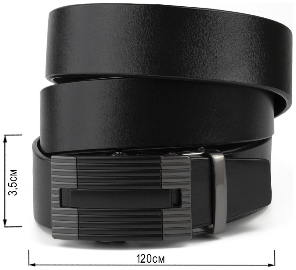 Чоловічий ремінь з натуральної шкіри чорного кольору з автоматичною пряжкою Vintage 2420290 фото №7 Чоловічий ремінь з натуральної шкіри чорного кольору з автоматичною пряжкою Vintage 2420290 modnotak фото №7