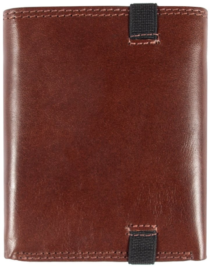 Мужское портмоне из натуральной гладкой кожи на резинке без монетницы Ashwood VT 94054 коричневого цвета modnotak фото №2