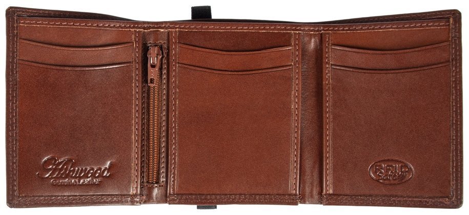 Мужское портмоне из натуральной гладкой кожи на резинке без монетницы Ashwood VT 94054 коричневого цвета modnotak фото №3