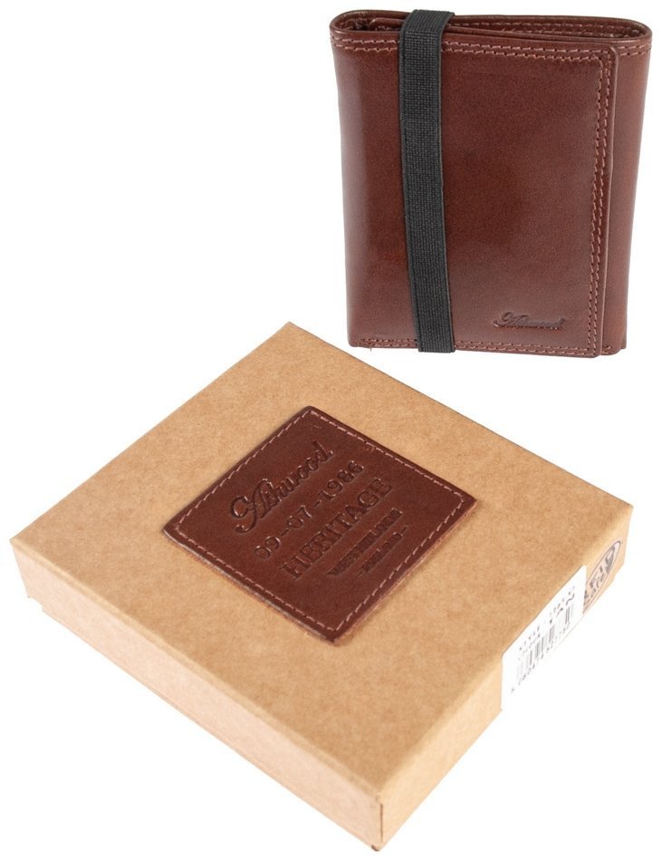 Мужское портмоне из натуральной гладкой кожи на резинке без монетницы Ashwood VT 94054 коричневого цвета modnotak фото №7