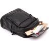 Черный городской рюкзак из гладкой кожи Vintage (20397) - 5