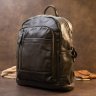 Черный городской рюкзак из гладкой кожи Vintage (20397) - 6