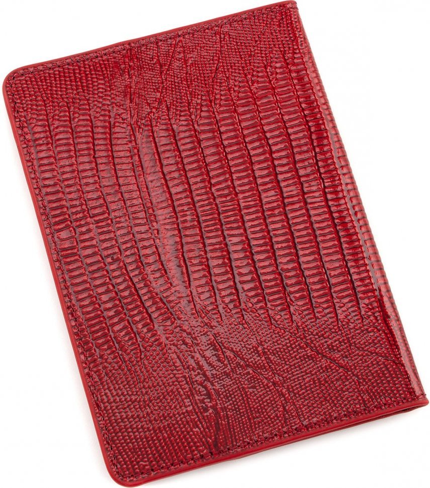Яскрава обкладинка для паспорта з лакової шкіри високої якості KARYA (093-074)