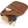 Светло-коричневая мужская сумка-слинг из кожзама Vintage (20567) - 4