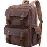 Дорожній текстильний рюкзак коричневого кольору Vintage (20055) - 1