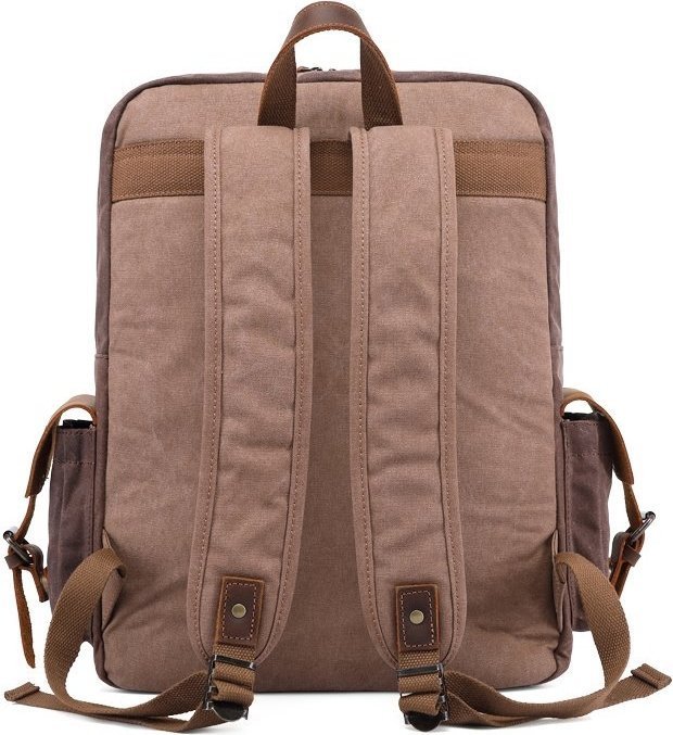 Дорожній текстильний рюкзак коричневого кольору Vintage (20055)