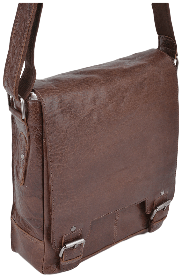 Мужская сумка планшет из натуральной кожи через плече Ashwood коричневого цвета 94354 modnotak фото №2
