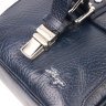 Компактна практична чоловіча сумка синього кольору з натуральної шкіри KARYA (2420840) - 3