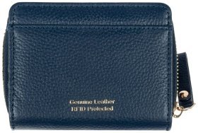 Вместительный женский кошелек из натуральной фактурной кожи с RFID-защитой Ashwood Y50 94554 синего цвета