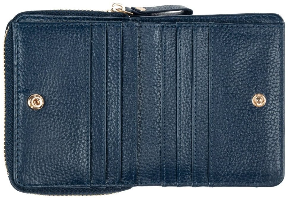 Вместительный женский кошелек из натуральной фактурной кожи с RFID-защитой Ashwood Y50 94554 синего цвета modnotak фото №3