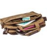 Коричневая текстильная сумка для ноутбука на два отделения Vintage (20178) - 4