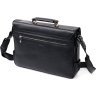 Классический кожаный мужской портфель черного цвета KARYA (2420940) - 2