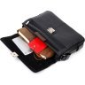 Классический кожаный мужской портфель черного цвета KARYA (2420940) - 8