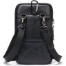 Кожаная маленькая мужская сумка на пояс черного цвета Vintage (20358) - 4
