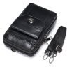 Кожаная маленькая мужская сумка на пояс черного цвета Vintage (20358) - 5
