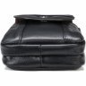 Кожаная маленькая мужская сумка на пояс черного цвета Vintage (20358) - 6