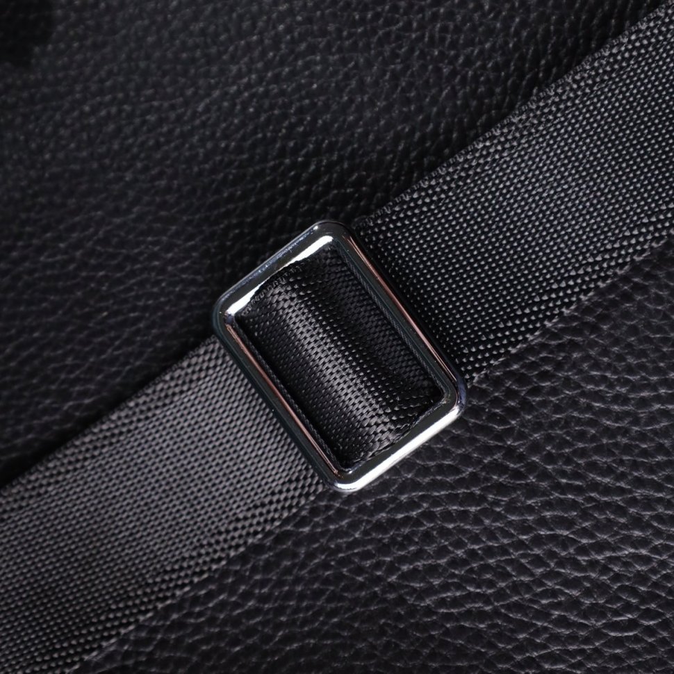 Мужская компактная сумка из натуральной зернистой кожи Vintage 94854 черного цвета modnotak фото №10