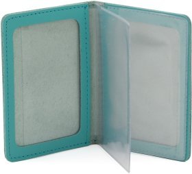 Бирюзовая женская мини-обложка для документов из натуральной кожи ST Leather (17778)