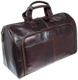 Мужская дорожная сумка из натуральной гладкой кожи через плечо Ashwood коричневого цвета 95454