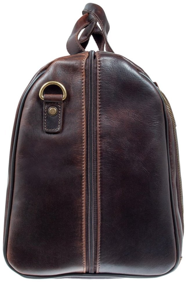 Мужская дорожная сумка из натуральной гладкой кожи через плечо Ashwood коричневого цвета 95454 modnotak фото №3