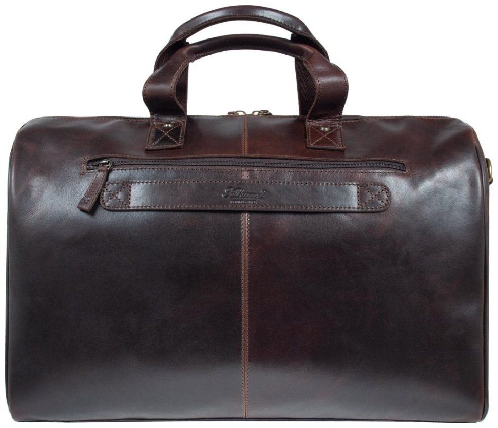 Мужская дорожная сумка из натуральной гладкой кожи через плечо Ashwood коричневого цвета 95454 modnotak фото №4