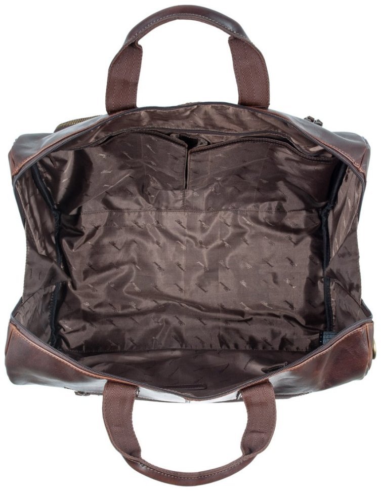 Мужская дорожная сумка из натуральной гладкой кожи через плечо Ashwood коричневого цвета 95454 modnotak фото №8