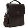 Чоловіча шкіряна сумка класичного дизайну в коричневому кольорі Ricco Grande (21391) - 1