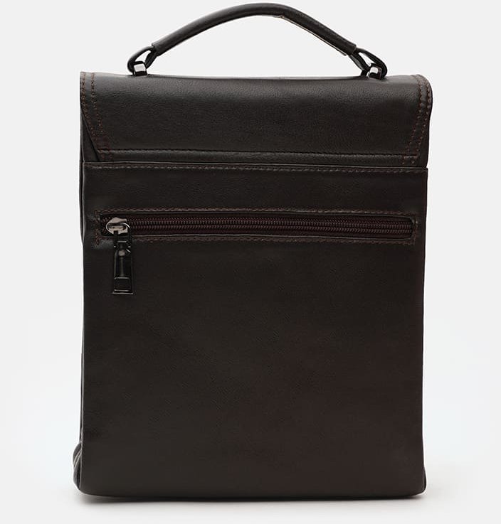 Чоловіча шкіряна сумка класичного дизайну в коричневому кольорі Ricco Grande (21391)