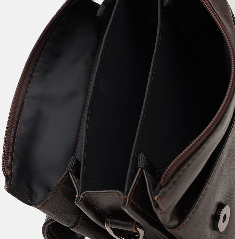Чоловіча шкіряна сумка класичного дизайну в коричневому кольорі Ricco Grande (21391)