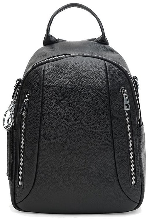 Городской женский рюкзак из натуральной фактурной кожи Ricco Grande 105654 черного цвета modnotak фото №1