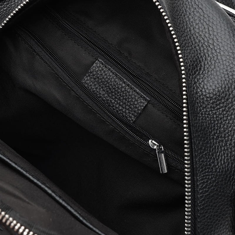 Городской женский рюкзак из натуральной фактурной кожи Ricco Grande 105654 черного цвета modnotak фото №7