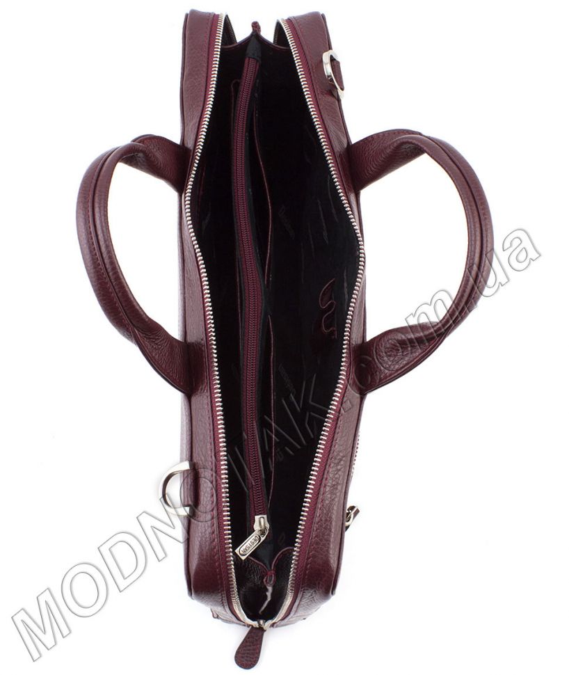 Ділова жіноча сумка-портфель в кольорі марсала Desisan (11627)