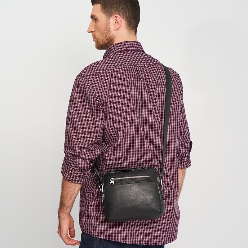Мужская маленькая сумка-барсетка горизонтального типа из натуральной кожи Ricco Grande (21372)