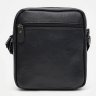Мужская недорогая кожаная сумка черного цвета на две змейки Borsa Leather (21318) - 3