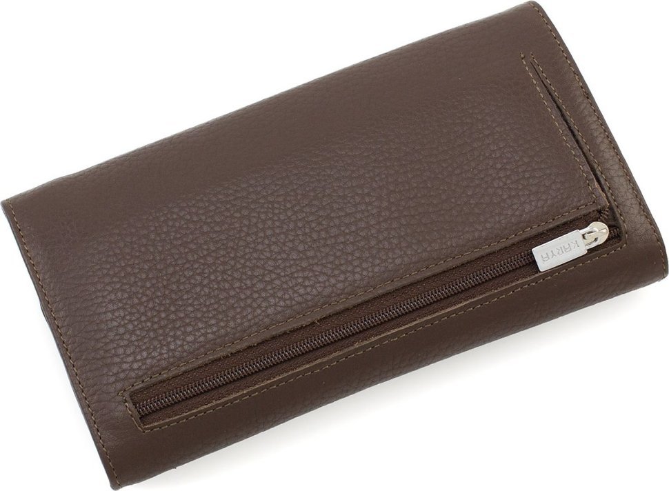 Класичний жіночий гаманець коричневого кольору з натуральної шкіри KARYA (55954)