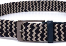 Текстильный ремень под брюки сине-белого цвета Vintage (2420812)