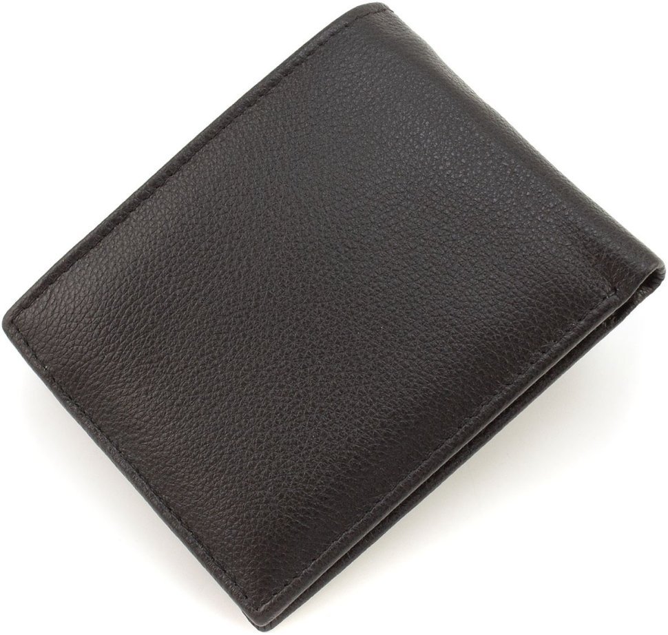 Мініатюрне чоловіче портмоне із натуральної чорної шкіри ST Leather 1767354