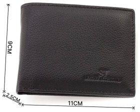 Мініатюрне чоловіче портмоне із натуральної чорної шкіри ST Leather 1767354
