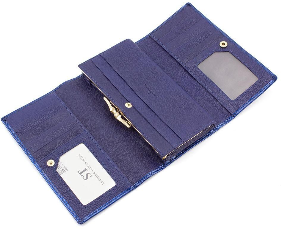 Жіночий лаковий гаманець з фіксацією на кнопку ST Leather (16278)