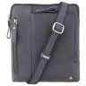 Мужская наплечная сумка-планшет из натуральной кожи темно-синего цвета Visconti Roy 77354 - 1