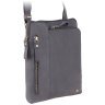Мужская наплечная сумка-планшет из натуральной кожи темно-синего цвета Visconti Roy 77354 - 4